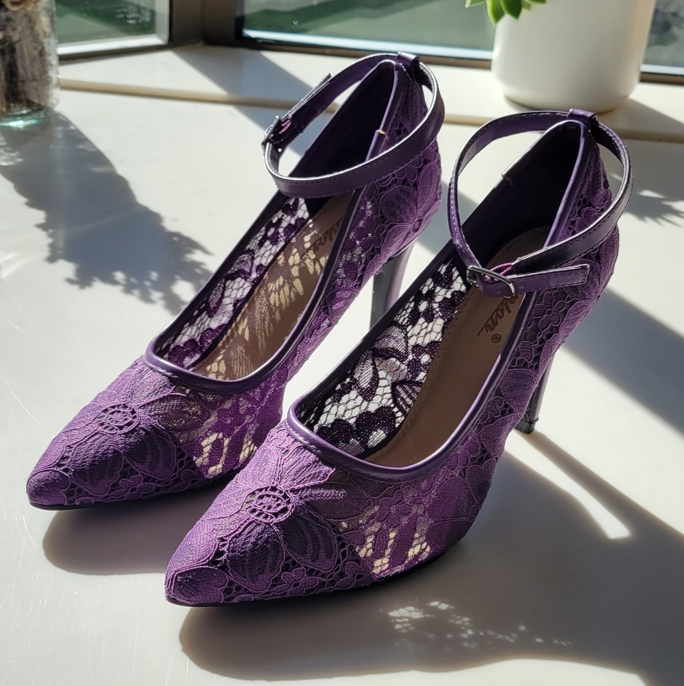 Purple Lace Heels